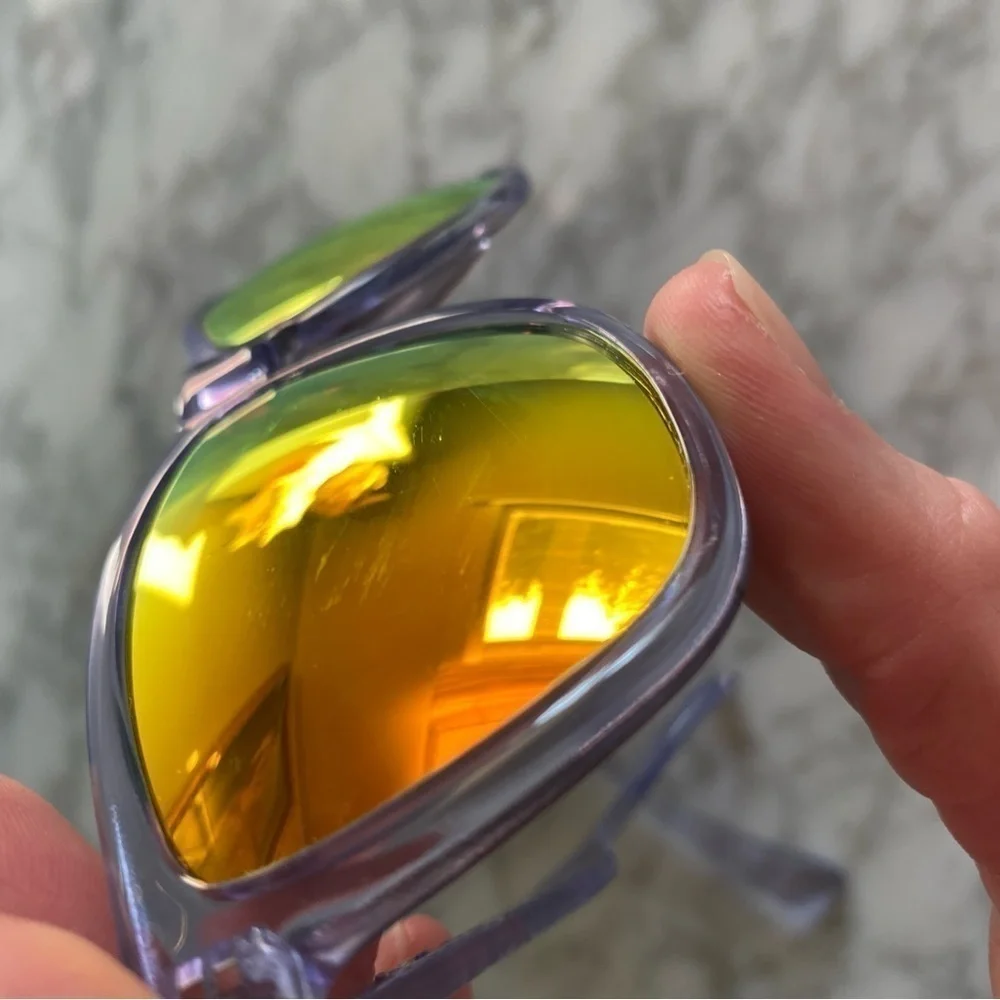 Oakley Frogskin Sunglasses Gen 1 Made in Japan Crystal Clear Orange Iridium Lens